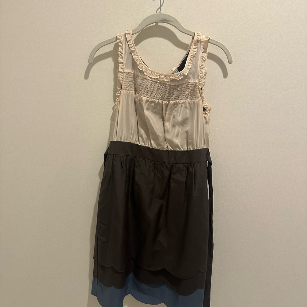Maeve Anthropologie Cream and Black Dress